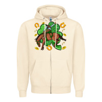 Sandshell cowboy with shamrock Zipper Hoodie - Artiststas