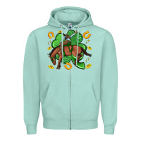 Seafoam cowboy with shamrock Zipper Hoodie - Artiststas