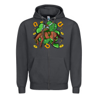Smoke cowboy with shamrock Zipper Hoodie - Artiststas