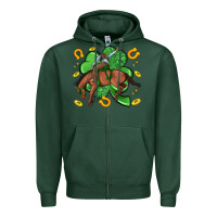 Sports Green cowboy with shamrock Zipper Hoodie - Artiststas