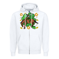 White cowboy with shamrock Zipper Hoodie - Artiststas