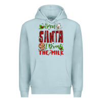 Blue Mist sorry santa ı drank the milk Premium Hoodie - MaliasSmallBusiness