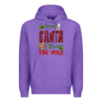 Purple sorry santa ı drank the milk Premium Hoodie - MaliasSmallBusiness