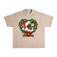 French Oak merry christmas african american santa with wreath Urban Heavy Tee - RanaPortraitStore