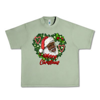 Oil Green merry christmas african american santa with wreath Urban Heavy Tee - RanaPortraitStore