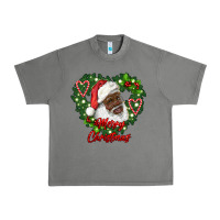 Tornado merry christmas african american santa with wreath Urban Heavy Tee - RanaPortraitStore