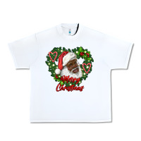 White merry christmas african american santa with wreath Urban Heavy Tee - RanaPortraitStore