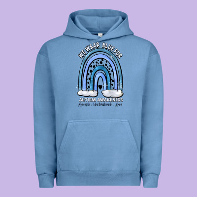 We Wear Blue For Autism Awareness Accept Understan Urban Hoodie Designed By Artiststas