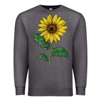 Charcoal Heather Sunray yellow sunflower Premium Sweatshirt - LillyAllenDesigns
