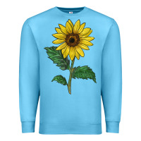 Ocean Blue Sunray yellow sunflower Premium Sweatshirt - LillyAllenDesigns