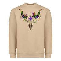 Mushroom Mardi Gras Bull Skull Heavyweight Sweatshirt - RanaPortraitStore