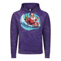 Cloud Purple surf happy santa Vintage Hoodie - Unal Design