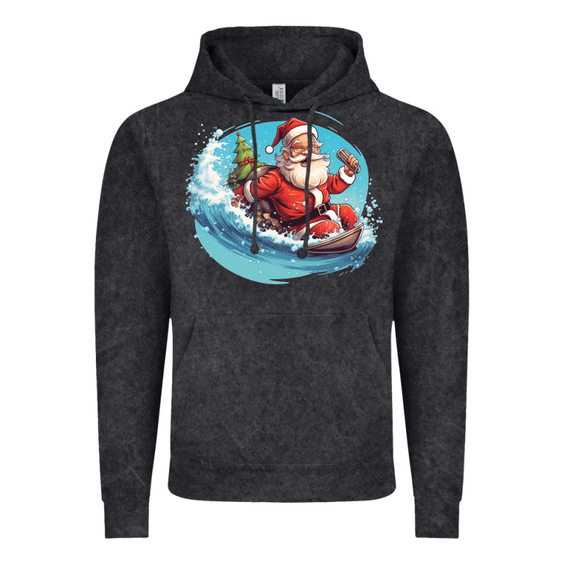 Surf Happy Santa Vintage Hoodie by Unal Design | Teevron