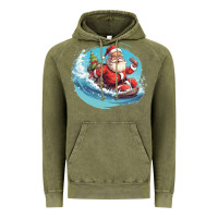 Vintage Olive surf happy santa Vintage Hoodie - Unal Design