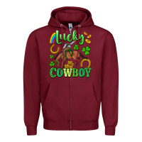Burgundy lucky cowboy Zipper Hoodie - Artiststas