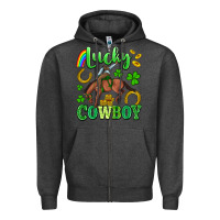 Charcoal Heather lucky cowboy Zipper Hoodie - Artiststas