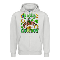 Dove Grey lucky cowboy Zipper Hoodie - Artiststas