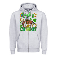 Heather Grey lucky cowboy Zipper Hoodie - Artiststas