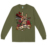 Army Green hair hustler 3 Long Sleeve Tee - SublimationCraftShop