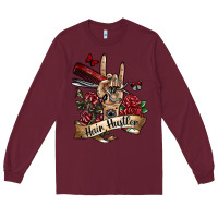 Burgundy hair hustler 3 Long Sleeve Tee - SublimationCraftShop