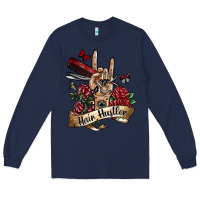 Navy hair hustler 3 Long Sleeve Tee - SublimationCraftShop