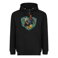Black western heart bullfighter  cactus sunflower aztek pattern Heavyweight Hoodie - BarkalooDesign