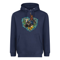 Navy western heart bullfighter  cactus sunflower aztek pattern Heavyweight Hoodie - BarkalooDesign