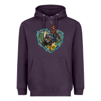 Plum western heart bullfighter  cactus sunflower aztek pattern Heavyweight Hoodie - BarkalooDesign