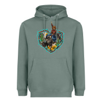 Western Heart Bullfighter  Cactus Sunflower Aztek Pattern Heavyweight Hoodie | Teevron