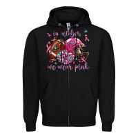 Black in october we wear pink football Zipper Hoodie - AdoDesignShop