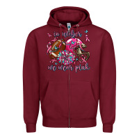 Burgundy in october we wear pink football Zipper Hoodie - AdoDesignShop