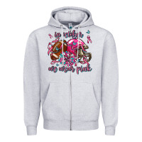 Heather Grey in october we wear pink football Zipper Hoodie - AdoDesignShop