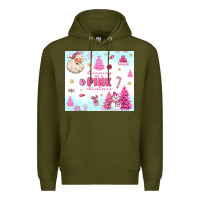 Army Green dreaming of a pink christmas Premium Hoodie - MaliasSmallBusiness