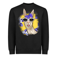 Black Llama With Sunglasses Heavyweight Sweatshirt - RanaPortraitStore