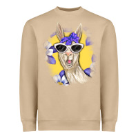 Mushroom Llama With Sunglasses Heavyweight Sweatshirt - RanaPortraitStore