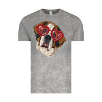 Cloud Rock saint bernard with love glasses Vintage Tee - RanaPortraitStore