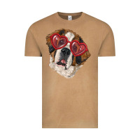Vintage Camel saint bernard with love glasses Vintage Tee - RanaPortraitStore