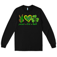 Black peace love luck st. patricks day nePeace love luck Long Sleeve Tee - Neo Western