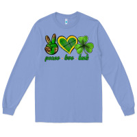 Colony Blue peace love luck st. patricks day nePeace love luck Long Sleeve Tee - Neo Western