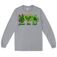 Heather Grey peace love luck st. patricks day nePeace love luck Long Sleeve Tee - Neo Western