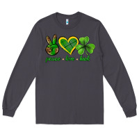 Smoke peace love luck st. patricks day nePeace love luck Long Sleeve Tee - Neo Western