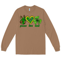 Toasted Coconut peace love luck st. patricks day nePeace love luck Long Sleeve Tee - Neo Western