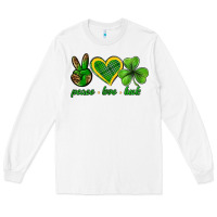 White peace love luck st. patricks day nePeace love luck Long Sleeve Tee - Neo Western