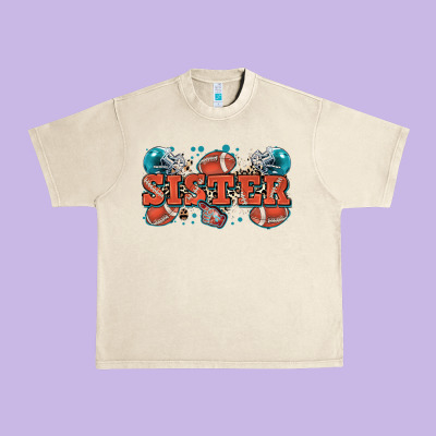 Sister American Football Urban Heavy Tee Designed By Zillion Design Studio