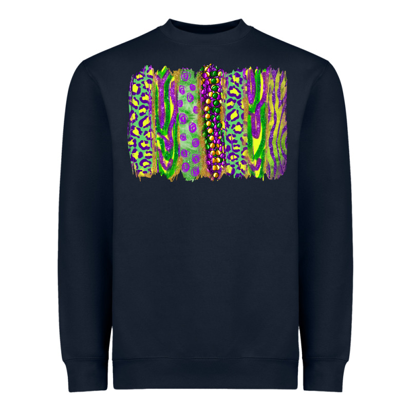 Mardi Gras Leopard Beads Brushstrokes Heavyweight Sweatshirt by RanaPortraitStore | Teevron