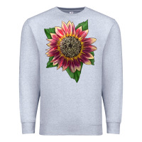 Heather Grey crimson blaze sunflower Premium Sweatshirt - LillyAllenDesigns