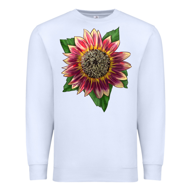 Crimson Blaze Sunflower Premium Sweatshirt by LillyAllenDesigns | Teevron