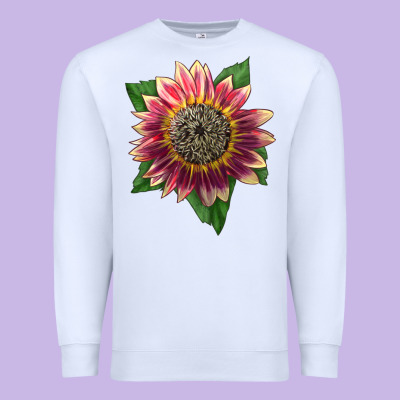 Crimson Blaze Sunflower Premium Sweatshirt Designed By Lillyallendesigns