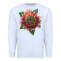 White crimson blaze sunflower Premium Sweatshirt - LillyAllenDesigns