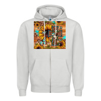 Dove Grey cross sunflower butterfly Zipper Hoodie - JahusDesignShop